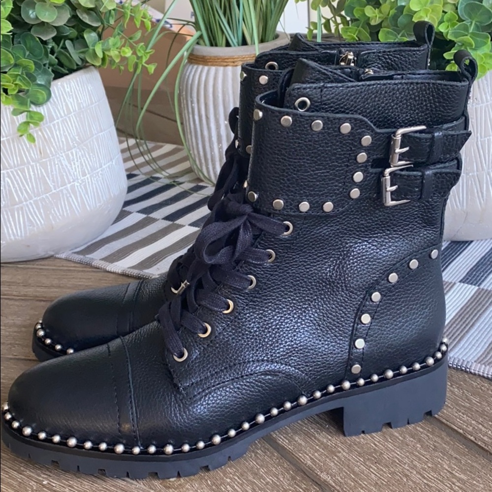(Sold) Sam Edelman Jennifer Studded Combat Boot - Picture 9 of 13